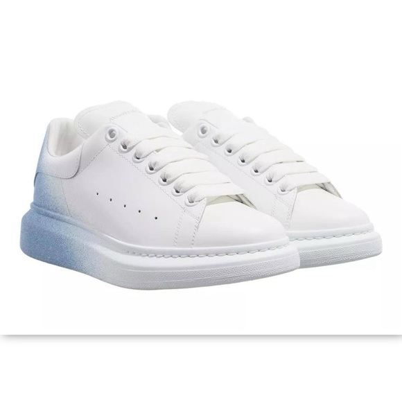 ALEXANDER McQueen Oversized Sneakers Ombre Blue Glitter Airbrush NEW size 38.5 - Picture 3 of 16